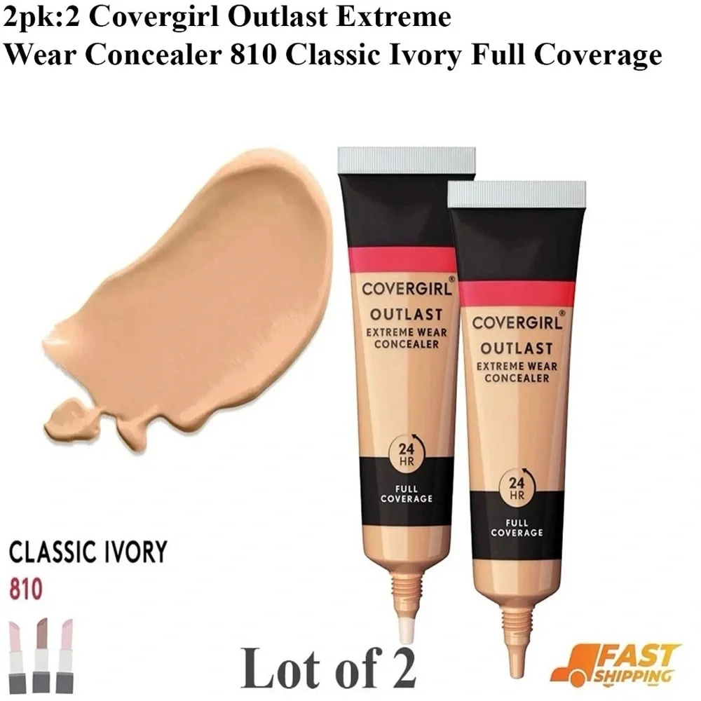2pk: Covergirl Outlast Extreme Wear Concealer - Classic Ivory 810
